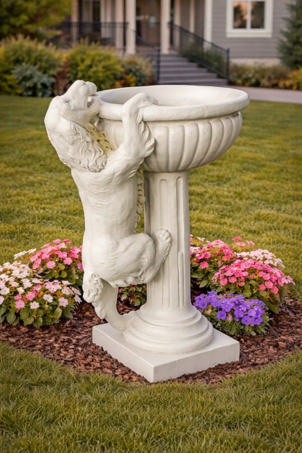 Кашпо с собакой (бежевый)