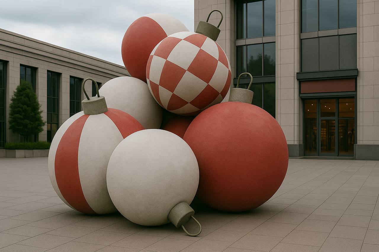 Арт-объект "Новогодние шары" 3 Арт-объект Новогодние шары из композита