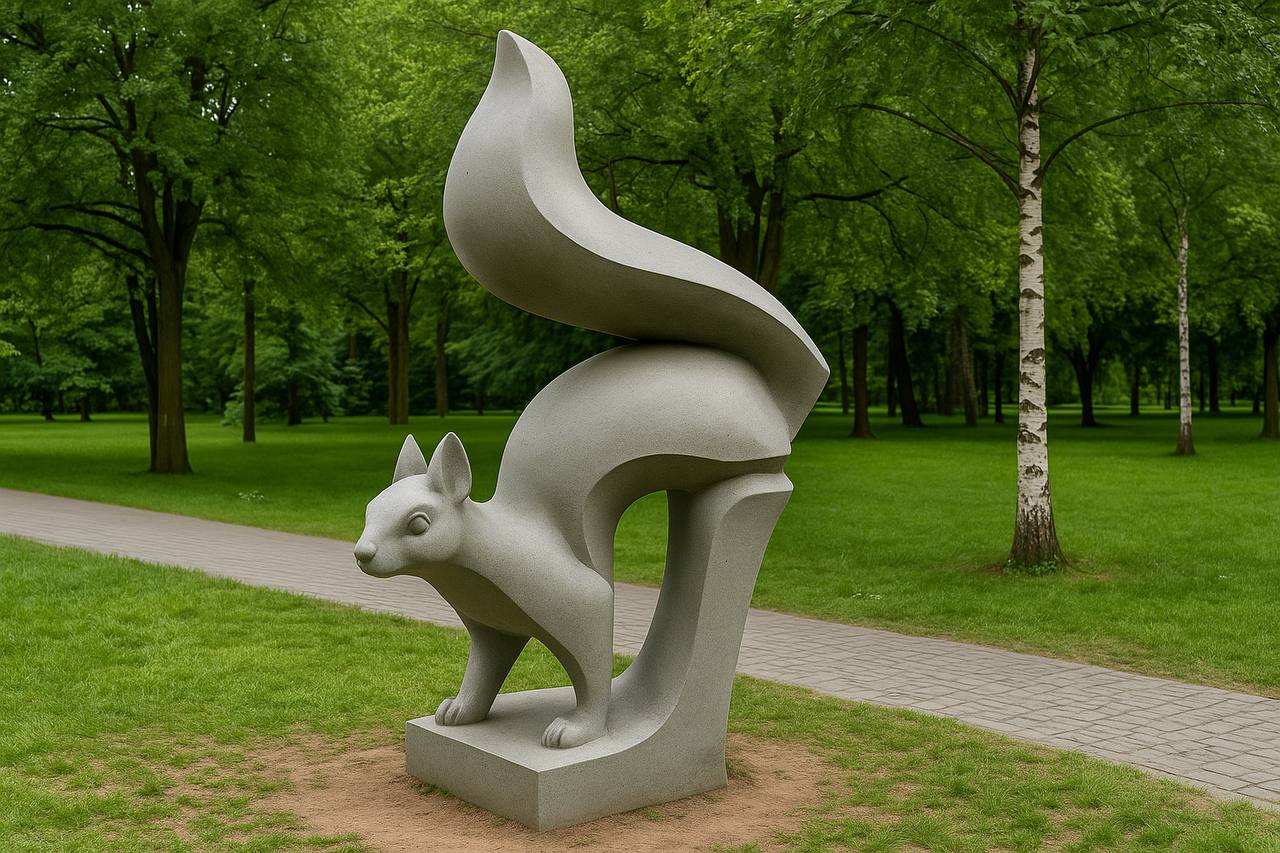 Скульптура "Белка в прыжке" 1 Скульптура белка из композита