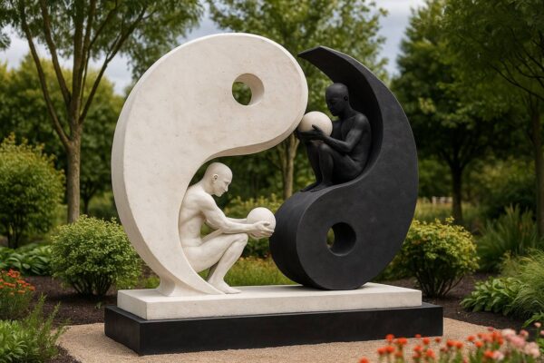 Арт-объект инь-янь из композита