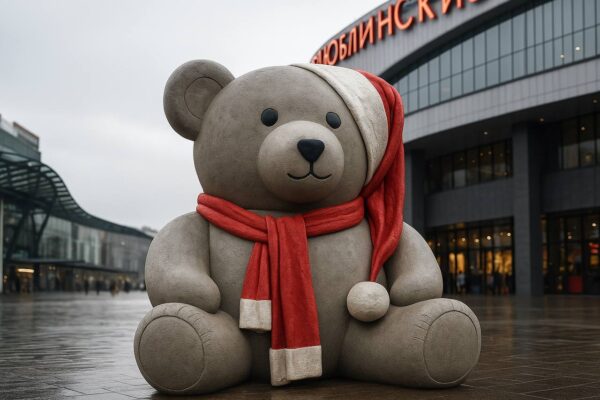 скульптура новогодний мишка