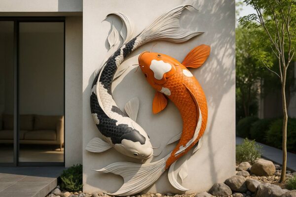 Скульптура рыбы Кои из композита
